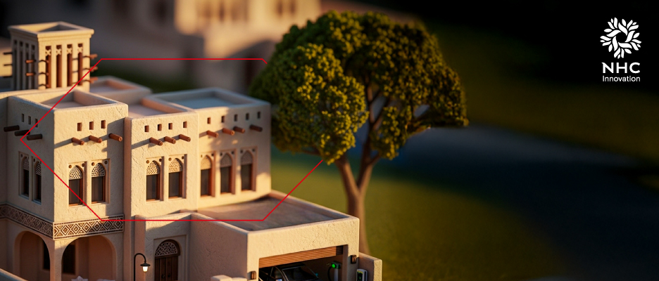 مجسم بيت بطابع تراثي حديث من تصميم NHC Innovation.