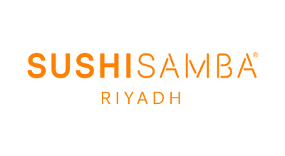 sushisamba resturant in orange color with white background