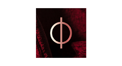 This image shows a red symbol that looks like the Greek letter Phi (Φ), often used to represent balance, the golden ratio, or philosophical concepts. The dark red background gives it a mysterious and intense feel.