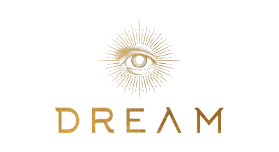The image displays the word “DREAM” with an eye above it, surrounded by rays. The design suggests themes of vision, awareness, or insight, possibly connected to imagination or higher consciousness.