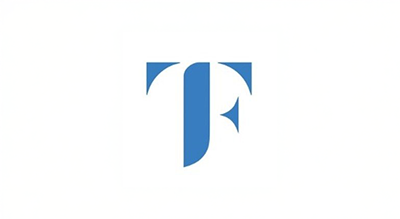 The logo shows two overlapping blue letters on a light background