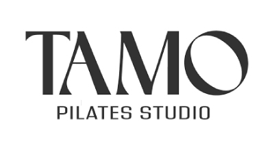 The image shows the logo of TAMO Pilates Studio, which is likely a fitness studio that specializes in Pilates exercises.