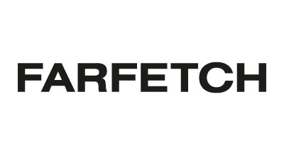 brand name Farfetch in black color with white background