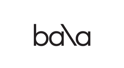 The image shows a logo with the name "Bala " written in black letters.The background is white