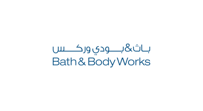 The image shows a logo with the name "Bath & Body Works " written in blue letters. The background is white