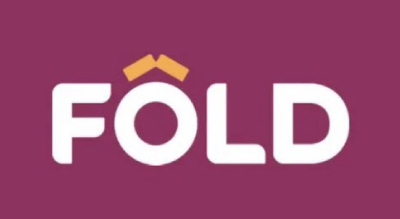 The image shows a logo with the name "Fold " written in white letters.The background is purple