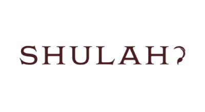 The image shows a logo with the name "Shulah " written in brown letters.The background is white