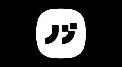 The image shows a gray logo with two connected letters inside a rounded square on a black background.