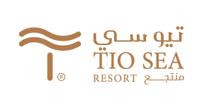 The image shows theTIO SEA RESORT logo. The text is in gold, , and the background is white