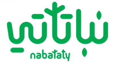 الصورة عبارة عن شعار نباتاتي مكتوبة باللون الاخضر مع خلفيه ابيض