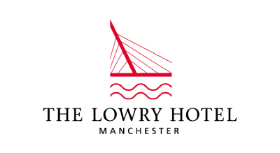 الصورة عبارة عن شعار The Lowry  مكتوبة باللون الاسود  مع خلفيه بيضاء