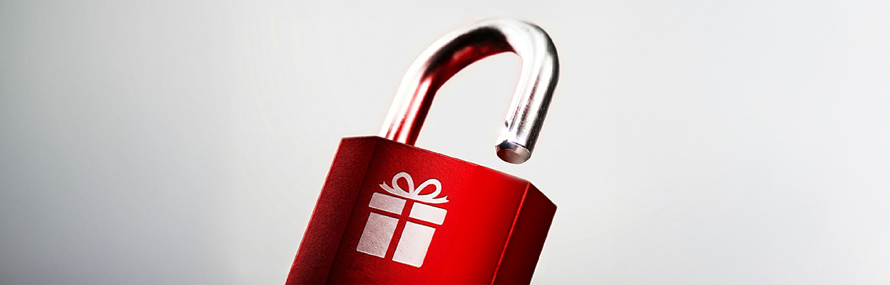 the image shows a red lock with a gift icon in the center